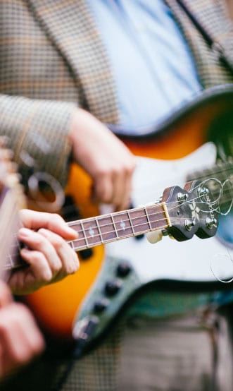 Vintage guitar band for a boho countryside wedding