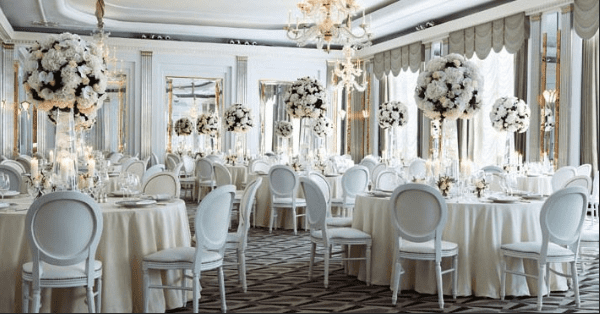 White wedding venue room