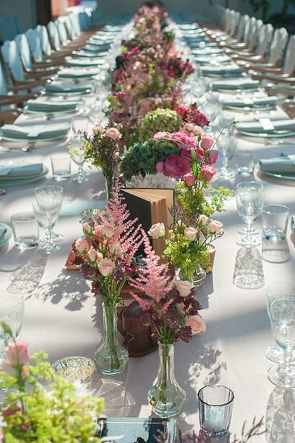 weddings in france | luxury wedding table with flowers