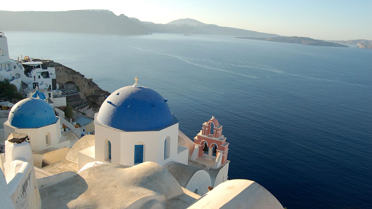 Beautiful wedding ceremony views for a destination wedding in Greece