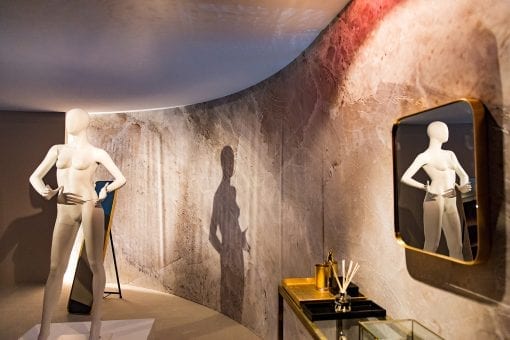 A fashion mannequin set up for a product launch in London UK