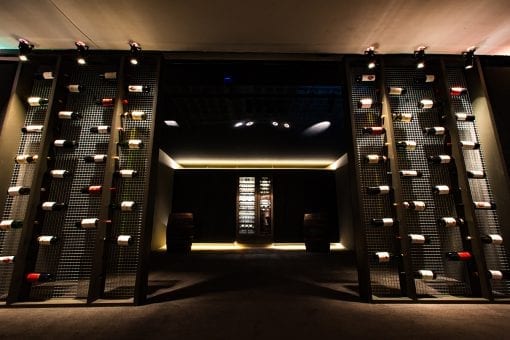 A bespoke designed wine cellar showcasing Gaggenau's new products