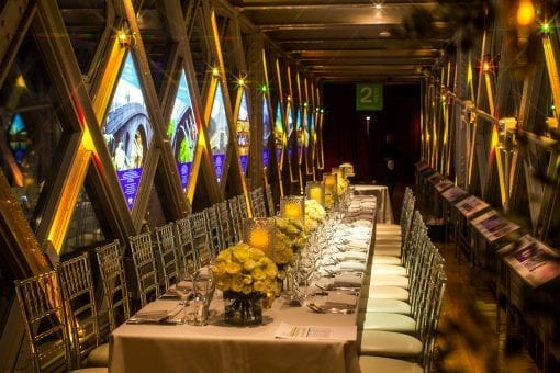 Table set up at Tower Bridge for a priv