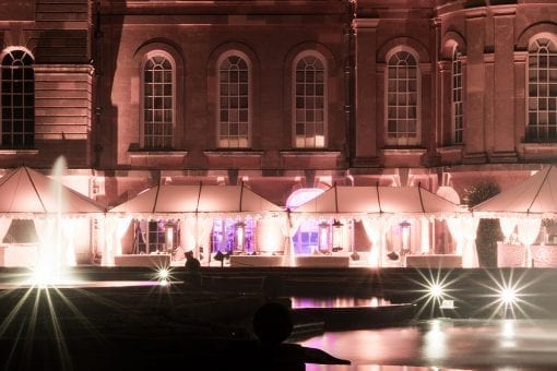 A luxurious wedding set in a stunning Raj tent on the Water Terrace at Blenheim Palace in Oxfordshire