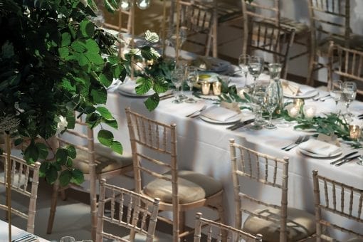Stunning organic table design at a lavish wedding reception at top London venue
