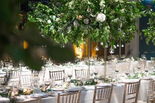 Gorgeous wedding reception at a London venue for a celebrity wedding
