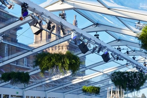 Bespoke glass marquee extension built at Blenheim Palace for a lavish Asian wedding