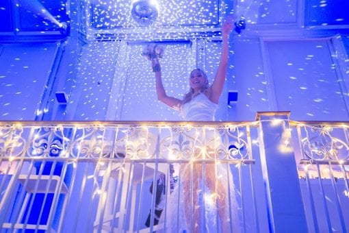 Celebrity Sarah Lindsay, 3 x Olympian at her celebrity weddingat luxury event venue in London