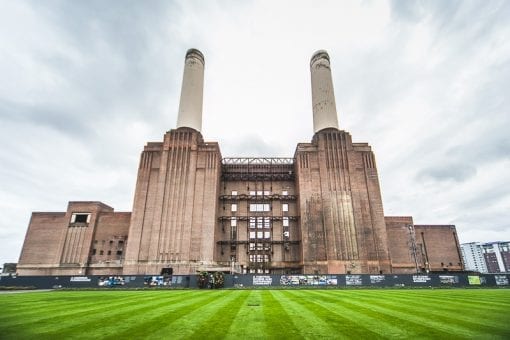 Exterior view of Battersea Power Station for an event