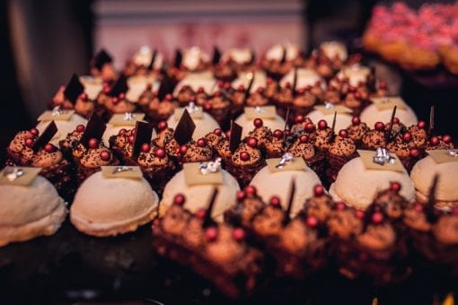 Michelin star desserts at a private event at Battersea Power Station in London