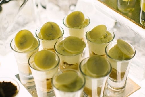 Sorbet for guests at an corporate event at Heron Tower in London