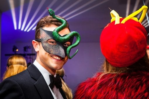 Stunning masks and headgear at a Surrealist Party in London