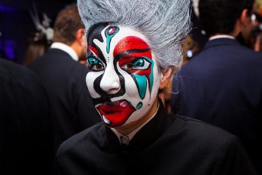 Waiters styled for a Surrealist with stunning face paint by top make up artists