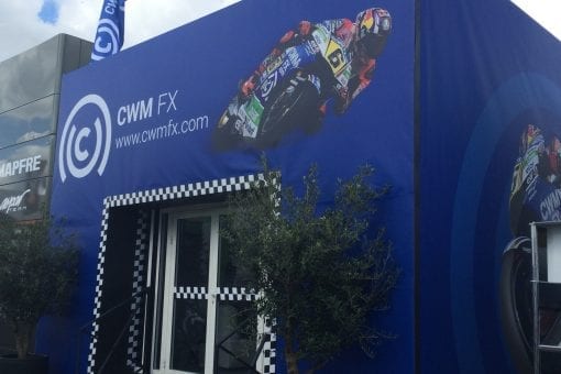 A corporate branded structure at Silverstone