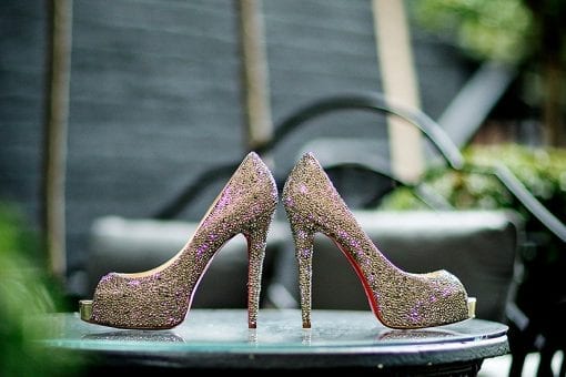 Brides Laboutin shoes for luxury wedding