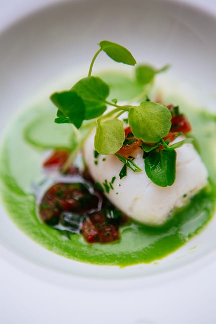 Beautifully designed plate of food served at a luxurious wedding in Claridges