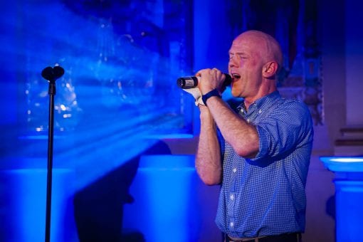 80s pop star Jimmy Somerville performing at a private event in London