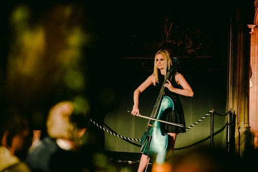 An all female electric string band performing at Hampton Court Palace for a luxury event