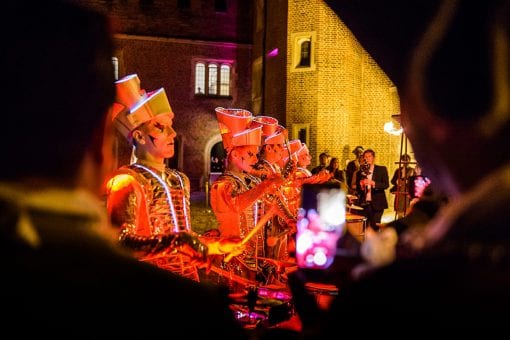Fun entertainment at Hampton Court Palace all lit up