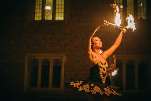 Fire ballet performers at Hampton Court Palace