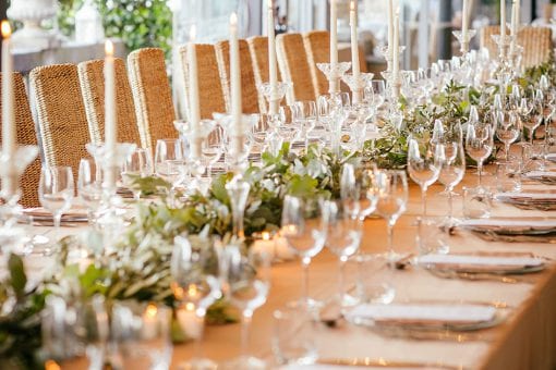 Nigerian white wedding dinner set up in Italy