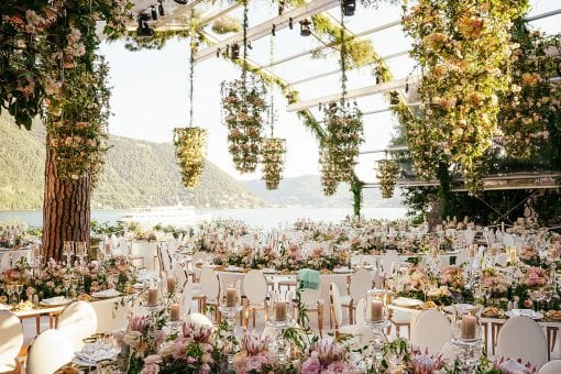 Incredible wedding reception at luxurious wedding destination Lake Como in Italy