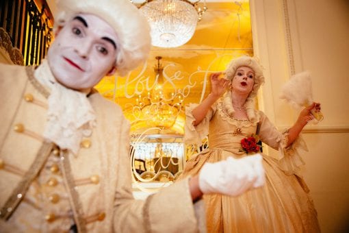 Bespoke performers in period costume for a Marie Antoinette party