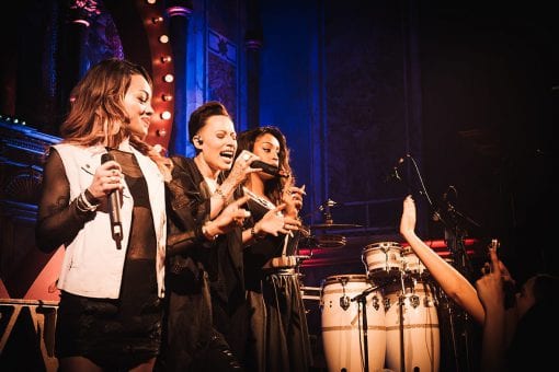 Famous female band performing at an 18th birthday party