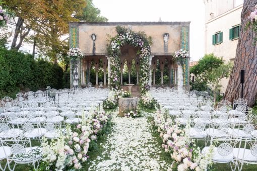 Luxury_wedding; luxury_floral_arch; wedding_at_villa_cimbrone; white_pink_wedding